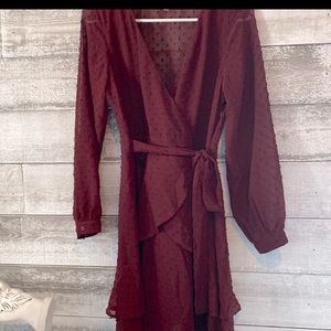 Pink Lily Sheer~ ~ Wrap~. Ruffle dress Medium